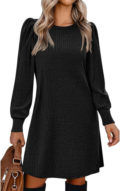 Women’s Knitted Sweater Dress with Pockets