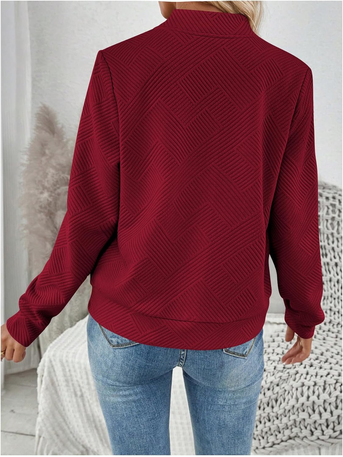 Verdusa Women's Zip Up Textured Lightweight Bomber Jacket Casual Long Sleeve Outerwear