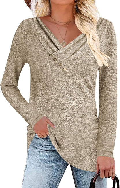 Casual V-Neck Tunic Top