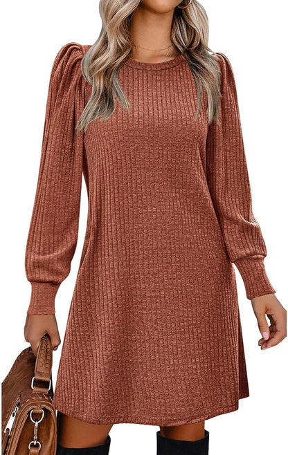 Women’s Knitted Sweater Dress with Pockets