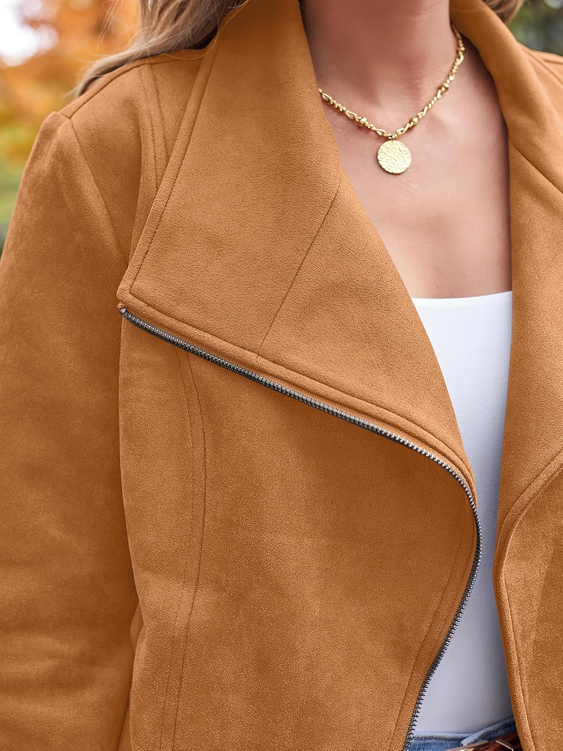 AUTOMET Womens Faux Leather Jackets Suede Fall Fashion 2025 Outfits Winter Clothes Open Front Cropped Coat Outwear