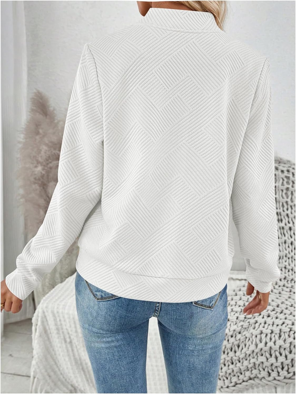 Verdusa Women's Zip Up Textured Lightweight Bomber Jacket Casual Long Sleeve Outerwear