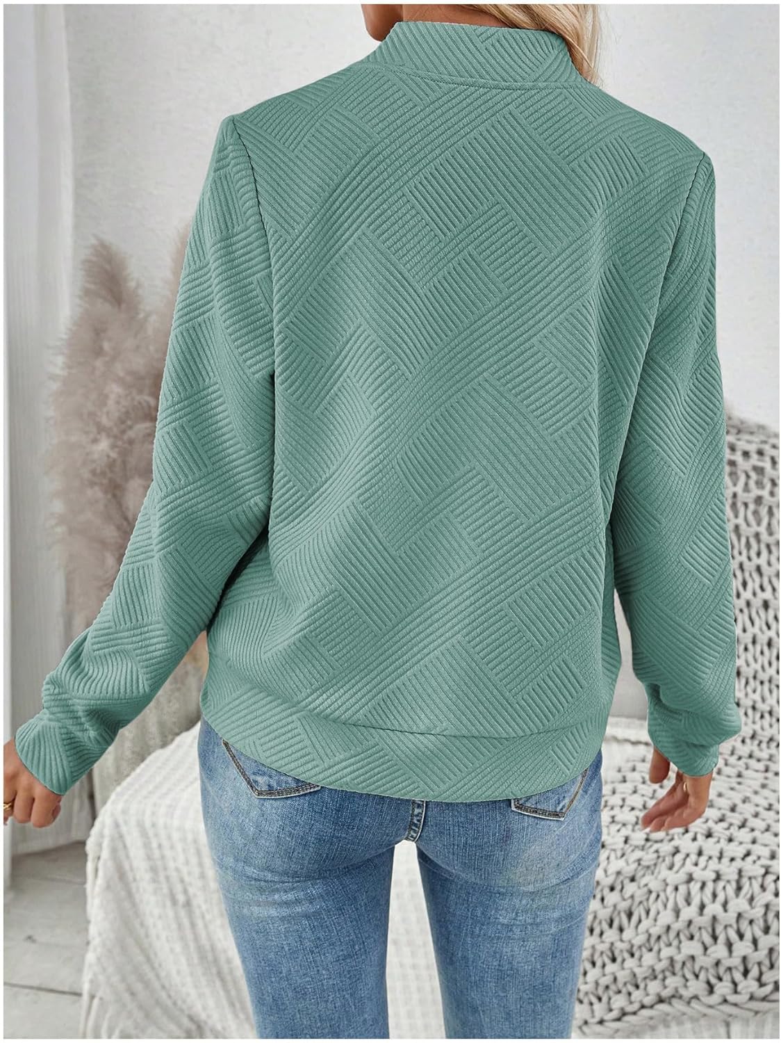 Verdusa Women's Zip Up Textured Lightweight Bomber Jacket Casual Long Sleeve Outerwear
