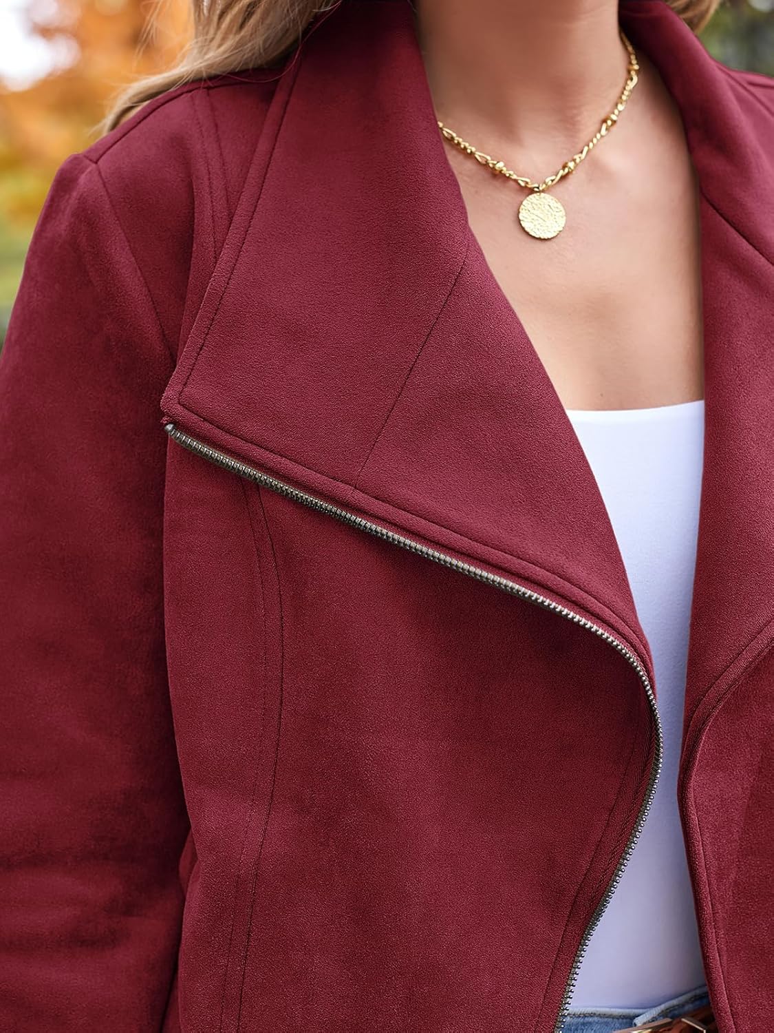AUTOMET Womens Faux Leather Jackets Suede Fall Fashion 2025 Outfits Winter Clothes Open Front Cropped Coat Outwear