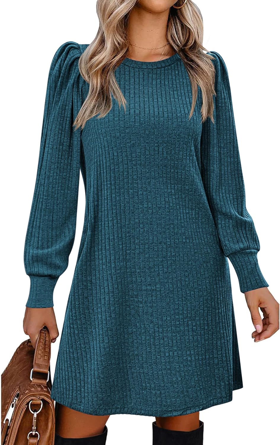 Women’s Knitted Sweater Dress with Pockets