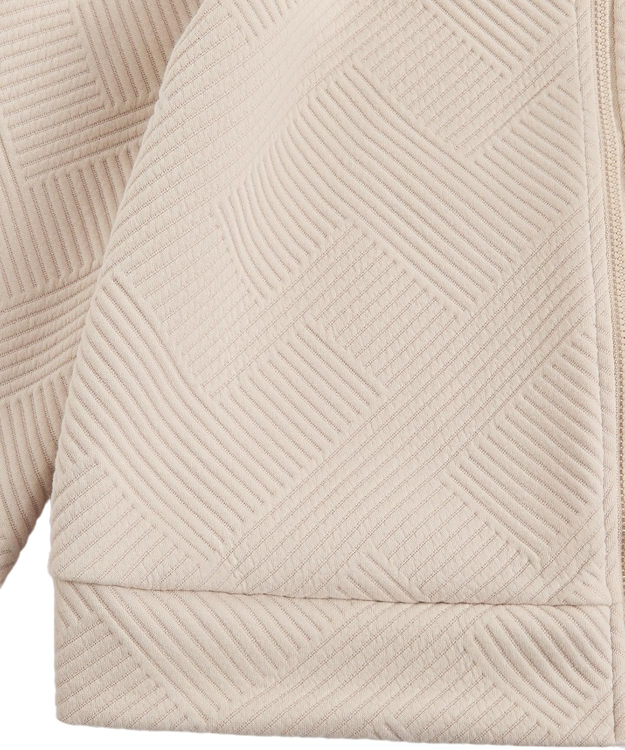 Verdusa Women's Zip Up Textured Lightweight Bomber Jacket Casual Long Sleeve Outerwear