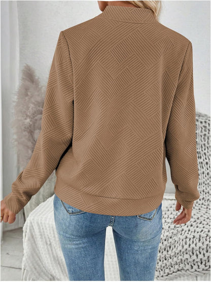 Verdusa Women's Zip Up Textured Lightweight Bomber Jacket Casual Long Sleeve Outerwear
