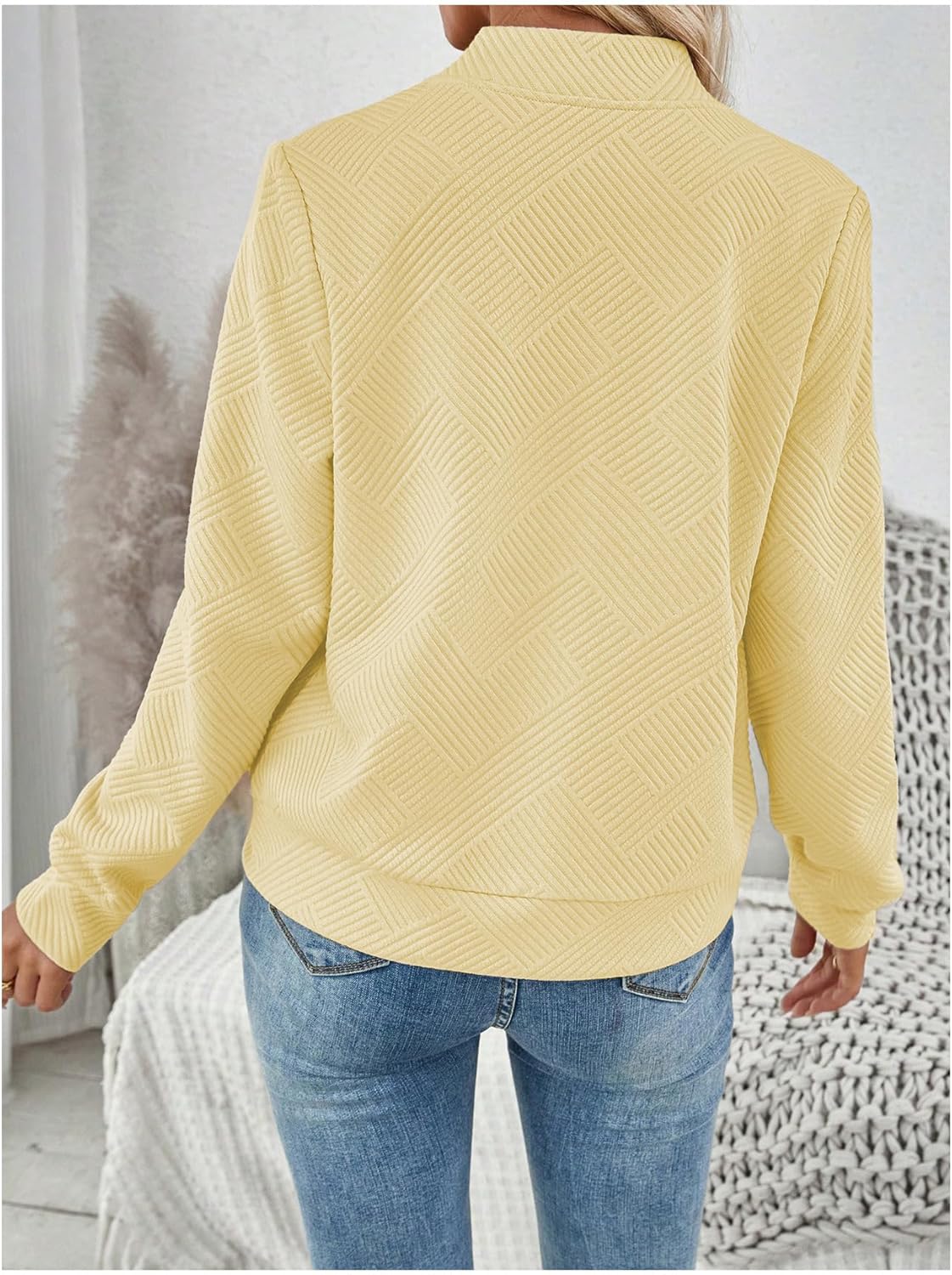 Verdusa Women's Zip Up Textured Lightweight Bomber Jacket Casual Long Sleeve Outerwear
