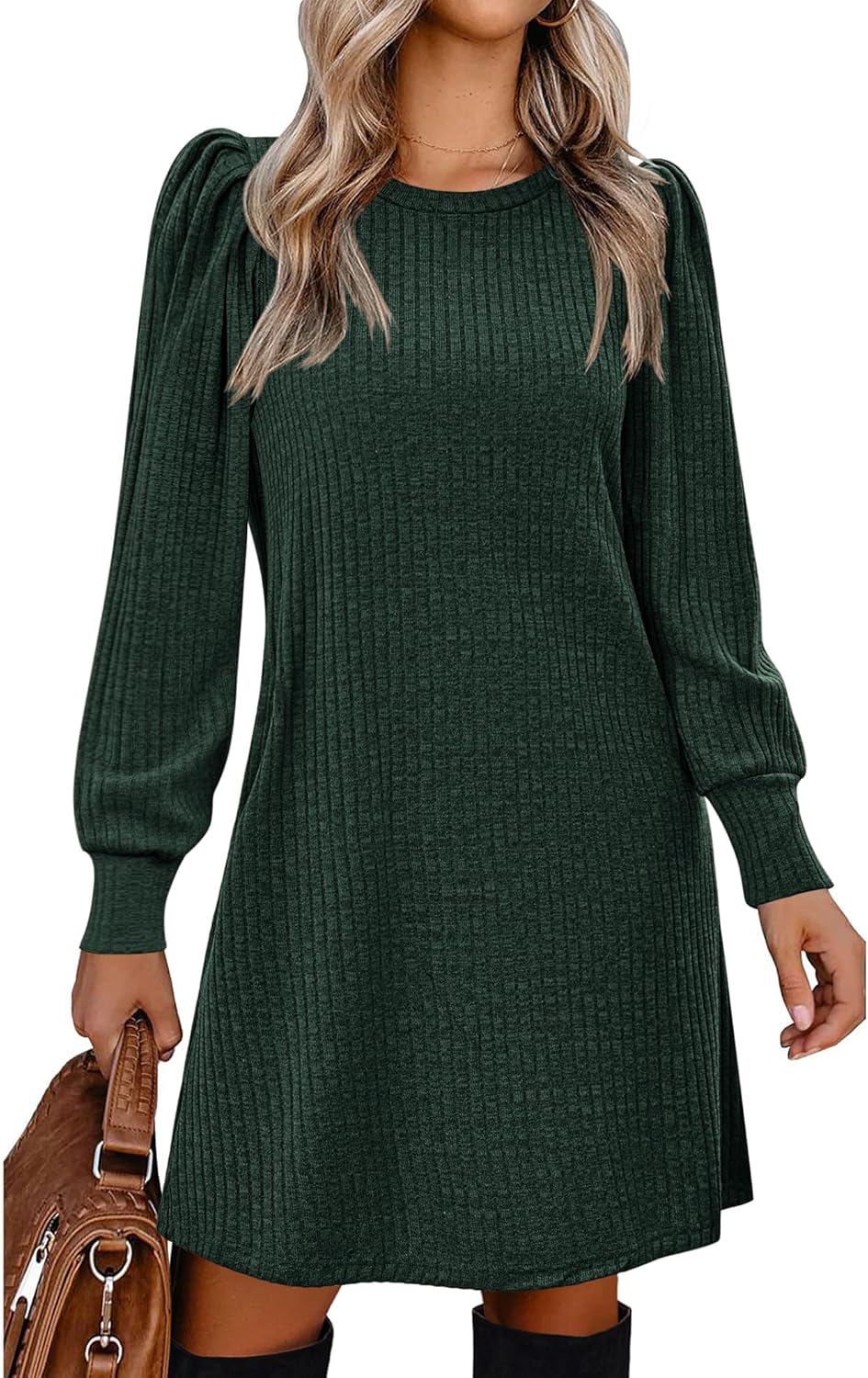 Women’s Knitted Sweater Dress with Pockets