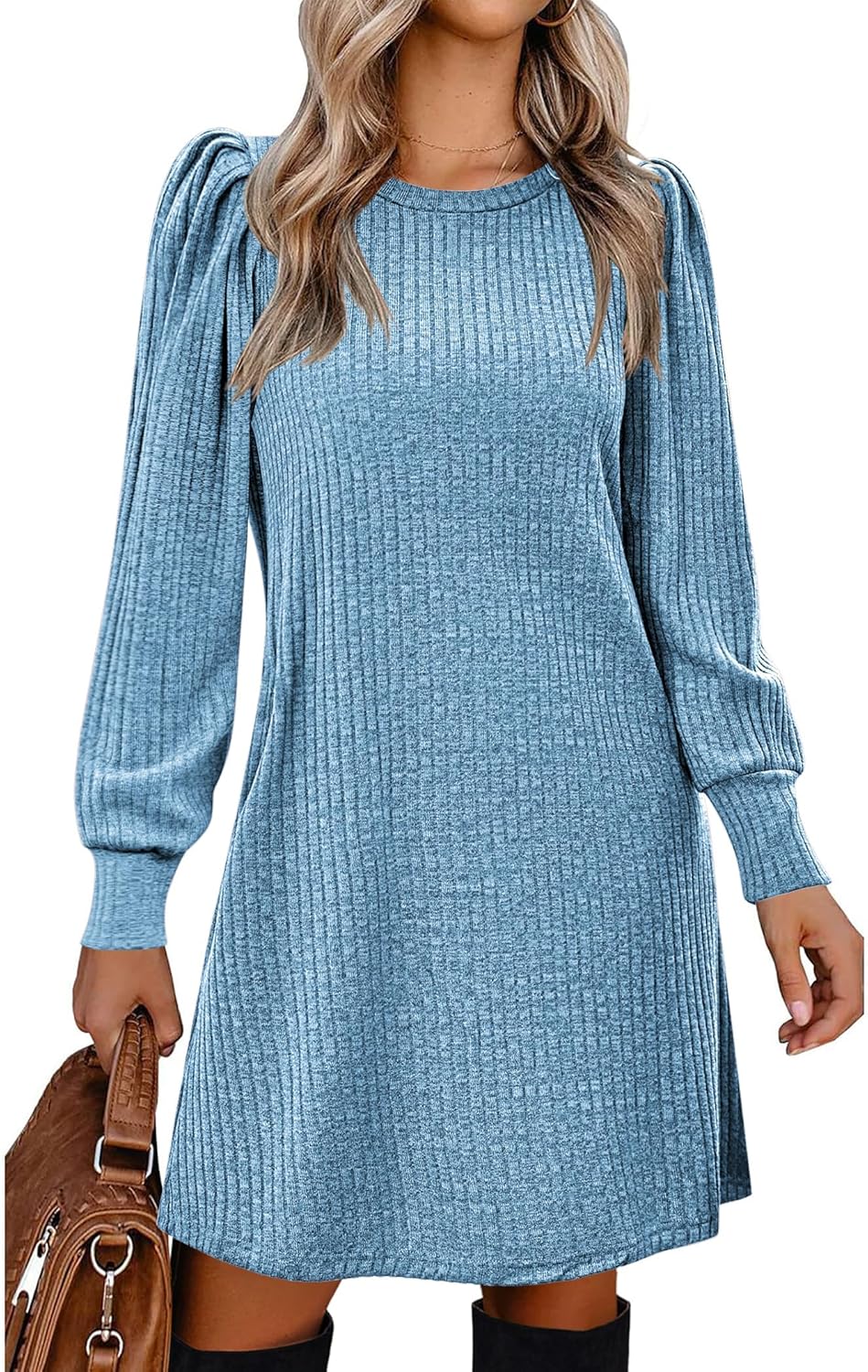 Women’s Knitted Sweater Dress with Pockets