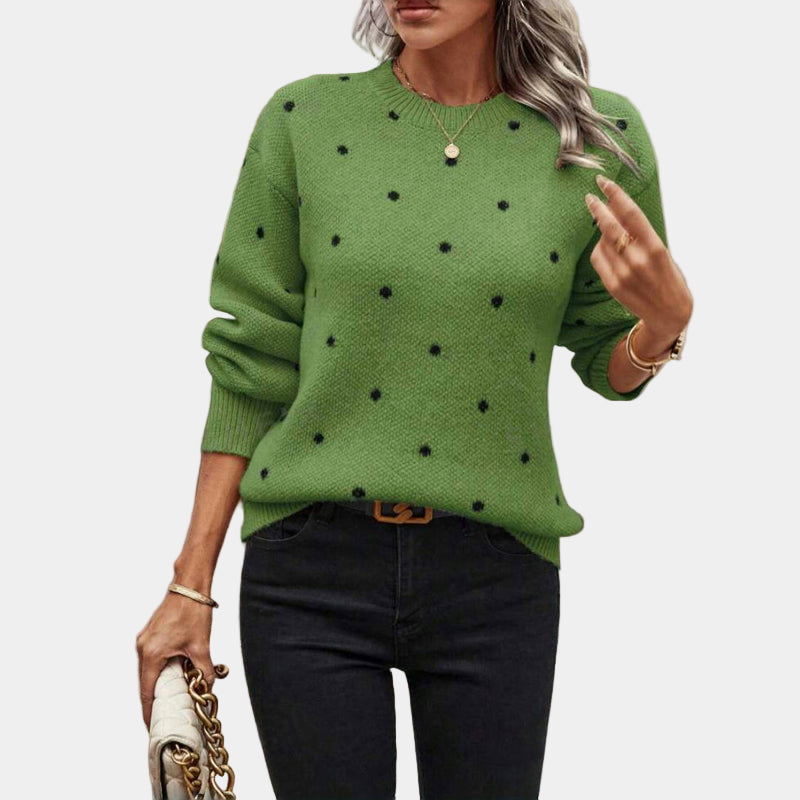 Sophisticated Polka Dot Knitted Sweater