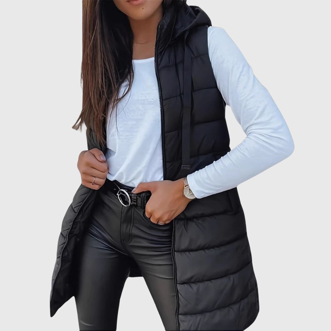 Rain - Hooded Long Puffer Vest