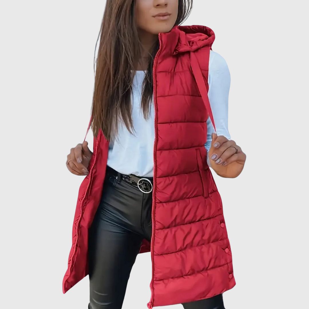 Rain - Hooded Long Puffer Vest