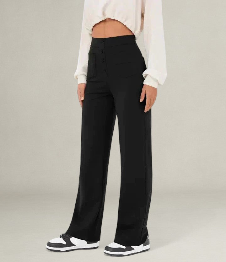 High Waist Elastic Trousers
