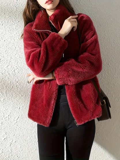 Anastasia - Stylish Furry Fleece Jacket