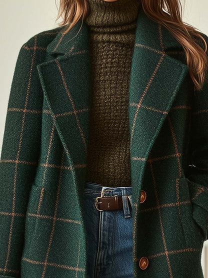Kaitlyn – Retro Plaid Coat for Timeless Elegance