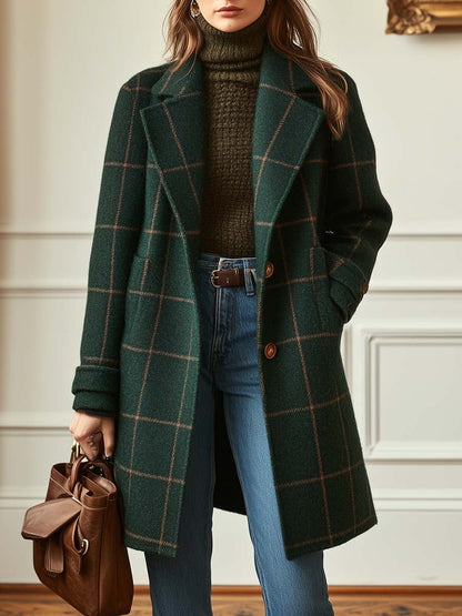 Kaitlyn – Retro Plaid Coat for Timeless Elegance